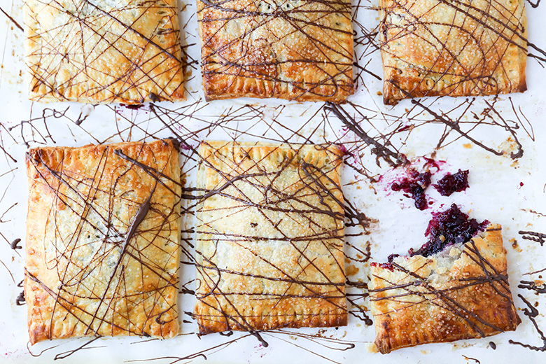 Rhubarb-Berry Hand Pies with Chocolate | www.floatingkitchen.net