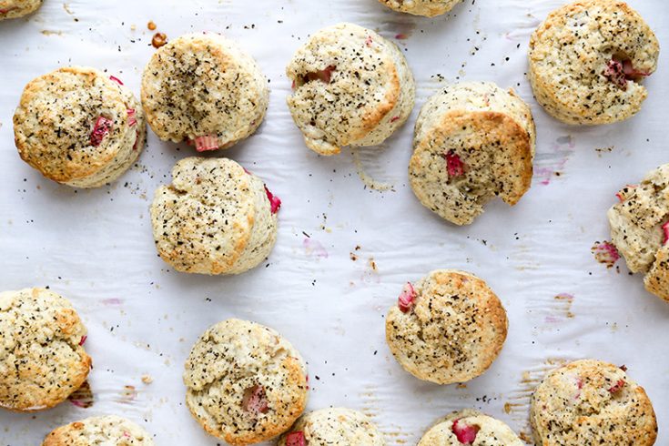 Mini Rhubarb and Jasmine Tea Cream Scones