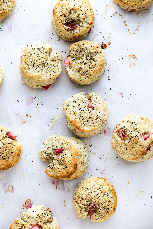 Mini Rhubarb and Jasmine Tea Cream Scones | www.floatingkitchen.net