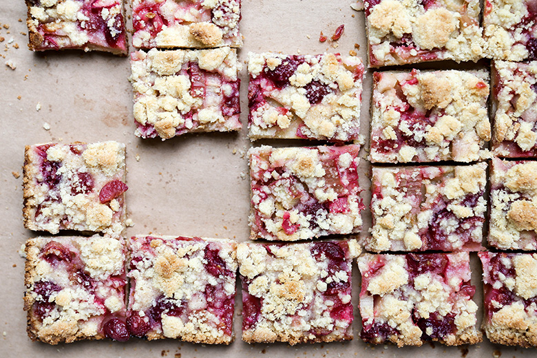 Cherry-Rhubarb Pie Bars | www.floatingkitchen.net