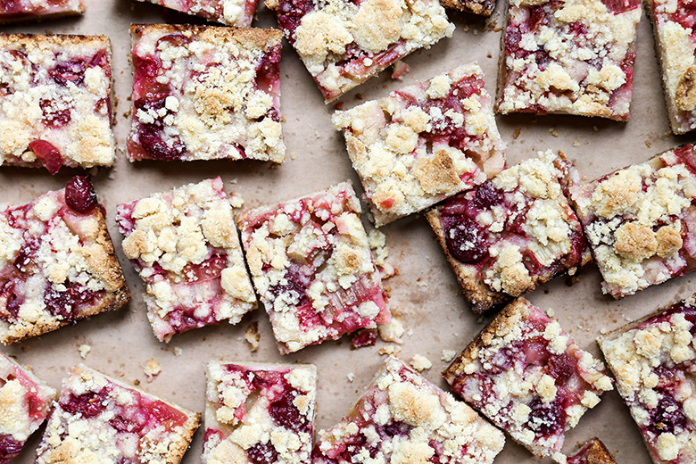 Cherry-Rhubarb Pie Bars | www.floatingkitchen.net