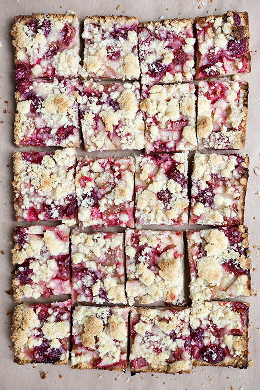 Cherry-Rhubarb Pie Bars | www.floatingkitchen.net