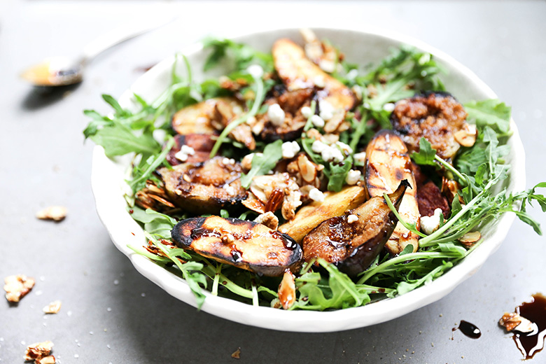 Grilled Potato and Fig Salad with Maple-Almond Clusters | www.floatingkitchen.net