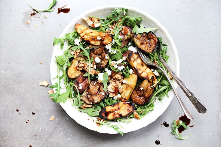Grilled Potato and Fig Salad with Maple-Almond Clusters