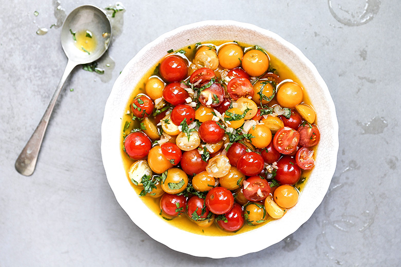 Beer-Marinated Cherry Tomatoes | www.floatingkitchen.net