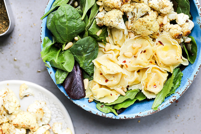 Za’atar Roasted Cauliflower and Tortellini Salad | www.floatingkitchen.net