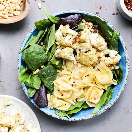 Za’atar Roasted Cauliflower and Tortellini Salad | www.floatingkitchen.net