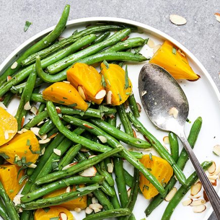 Green Beans and Golden Beets with Tarragon and Almonds | www.floatingkitchen.net