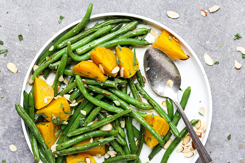 Green Beans and Golden Beets with Tarragon and Almonds | www.floatingkitchen.net
