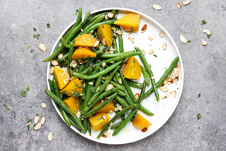 Green Beans and Golden Beets with Tarragon and Almonds | www.floatingkitchen.net