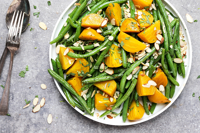 Green Beans and Golden Beets with Tarragon and Almonds | www.floatingkitchen.net