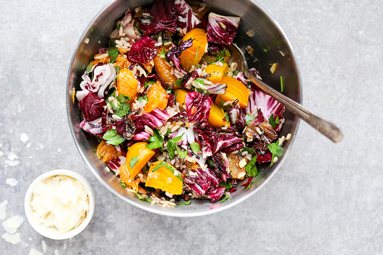 Roasted Beet and Radicchio Salad with Wild Rice and Tangerines | www.floatingkitchen.net