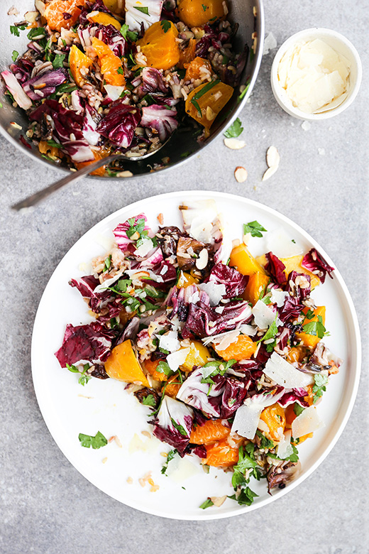 Roasted Beet and Radicchio Salad with Wild Rice and Tangerines | www.floatingkitchen.net