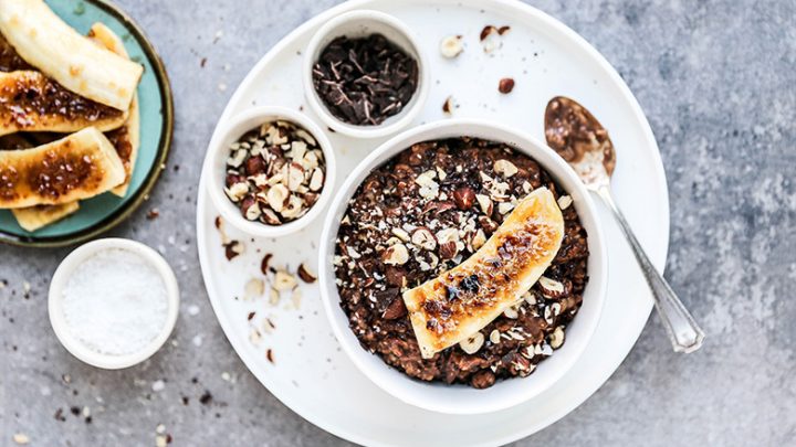 Mocha Hazelnut Oatmeal with Brûléed Bananas – Floating Kitchen