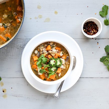 White Bean Chili with Chicken and Sweet Potatoes | www.floatingkitchen.net