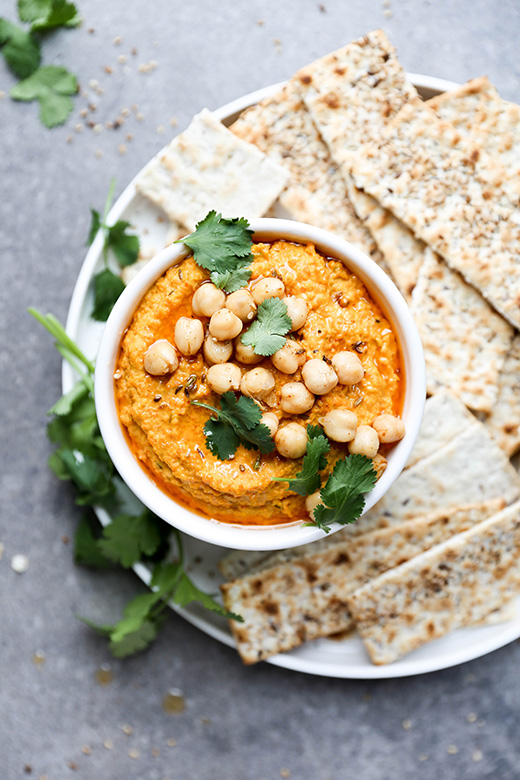 Spiced Roasted Carrot Hummus | www.floatingkitchen.net