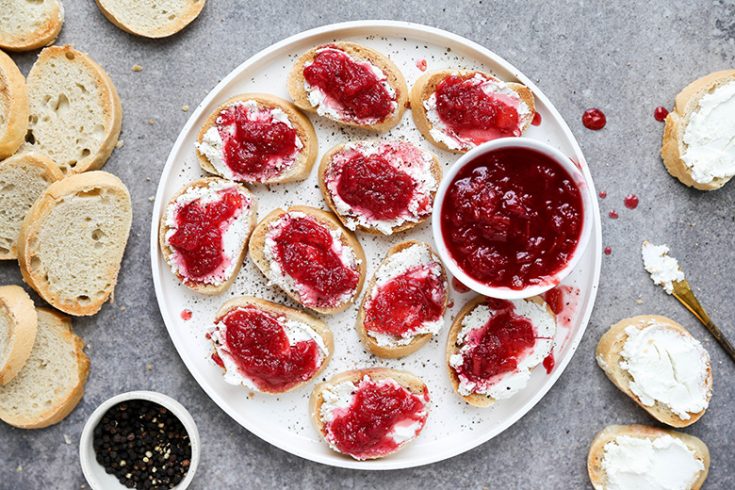 Rhubarb-Shallot Crostini