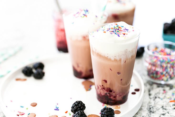 Chocolate Milkshakes with Fresh Blackberry Sauce