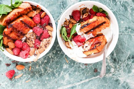 Almond Butter and Jam Grilled Pound Cake Bowls | www.floatingkitchen.net