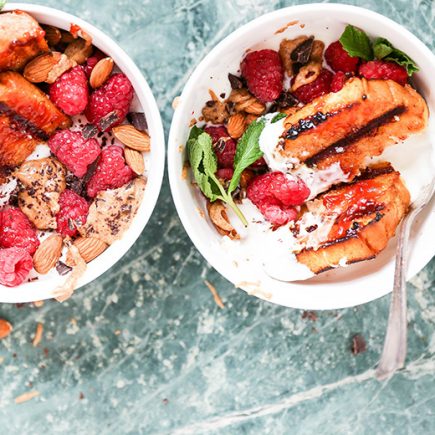 Almond Butter and Jam Grilled Pound Cake Bowls | www.floatingkitchen.net