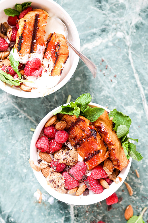 Almond Butter and Jam Grilled Pound Cake Bowls | www.floatingkitchen.net