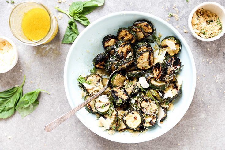 Grilled Zucchini with Browned Butter Bread Crumbs