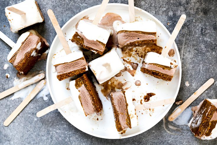 Easy Layered Ice Cream Speculoos Pops