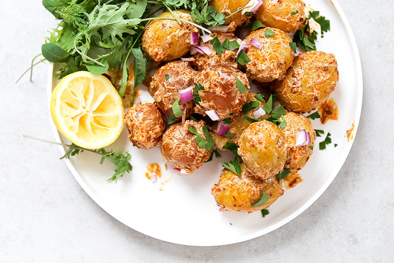 Harissa Potato Salad | www.floatingkitchen.net