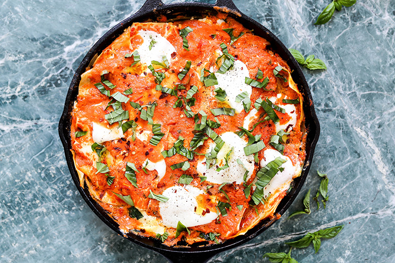 Vegetable Skillet Lasagna | www.floatingkitchen.net