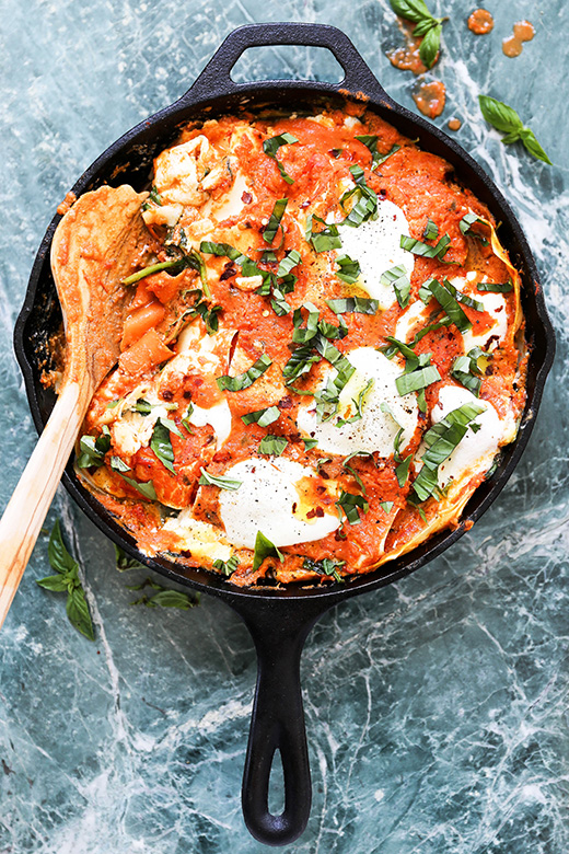 Vegetable Skillet Lasagna | www.floatingkitchen.net