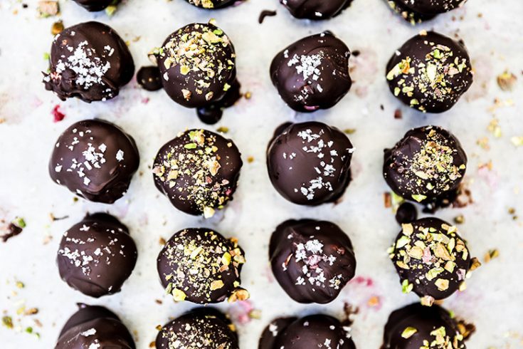 Chocolate and Cranberry Goat Cheese Truffles