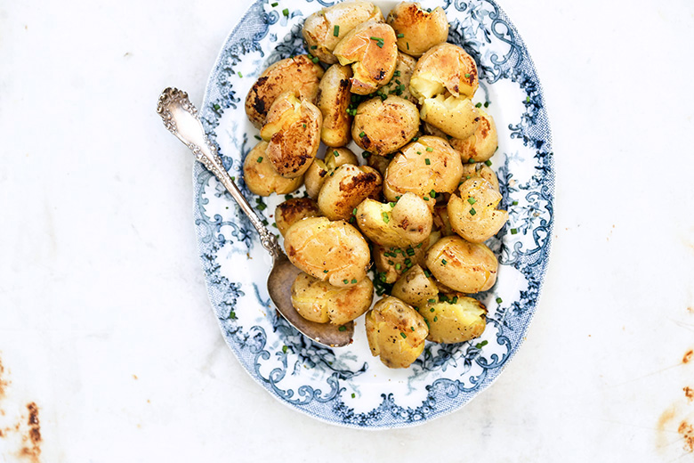 Crispy Smashed Potatoes with Miso Butter | www.floatingkitchen.net