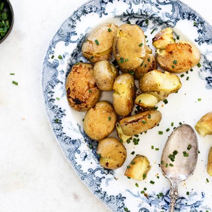 Crispy Smashed Potatoes with Miso Butter | www.floatingkitchen.net