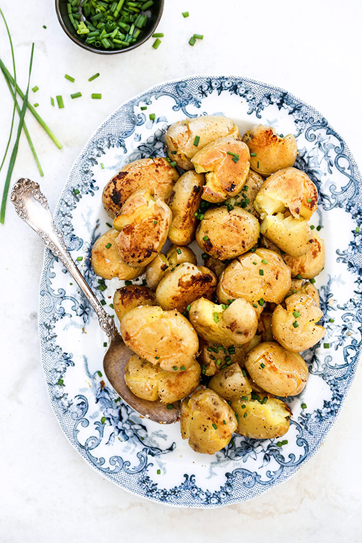 Crispy Smashed Potatoes with Miso Butter | www.floatingkitchen.net