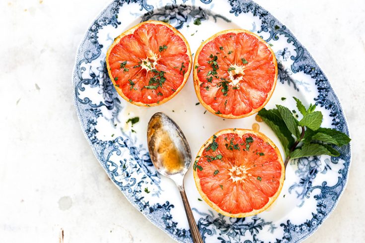 Baked Grapefruit with Mint