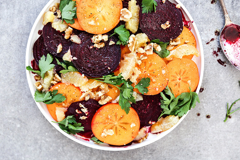 Winter Beet, Persimmon and Meyer Lemon Salad | www.floatingkitchen.net