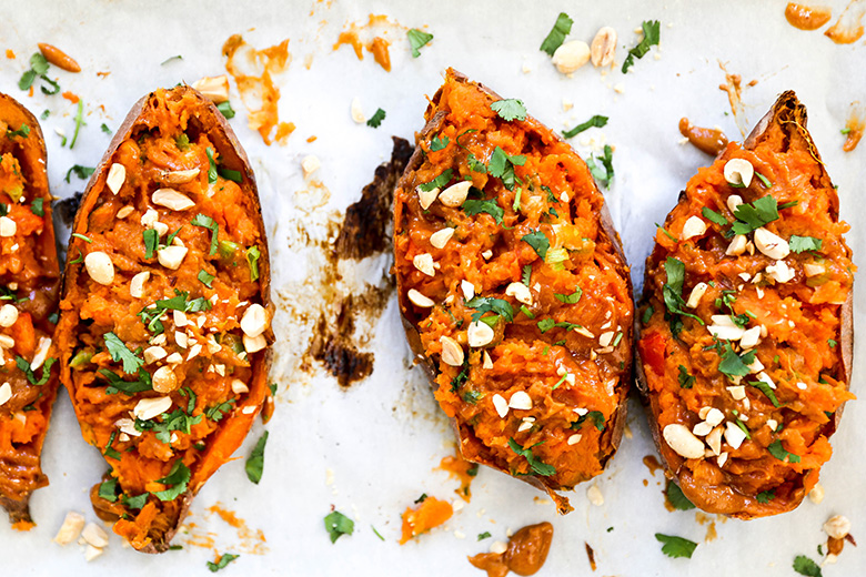 Thai Stuffed Sweet Potato Skins | www.floatingkitchen.net