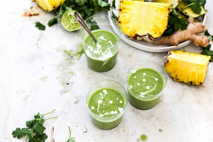 Tropical Cilantro Pineapple Smoothies