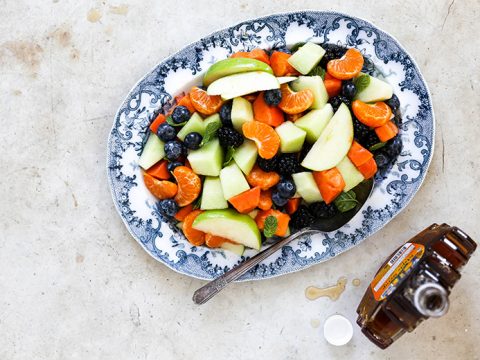 winter fruit salad with maple lime dressing Winter Fruit Salad