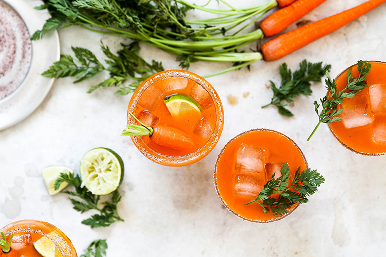 Smoky Carrot Mezcal Margaritas | www.floatingkitchen.net