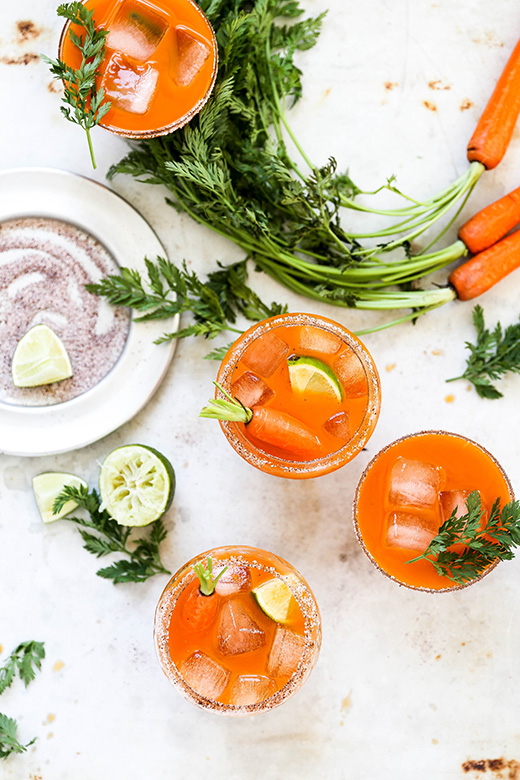 Smoky Carrot Mezcal Margaritas | www.floatingkitchen.net