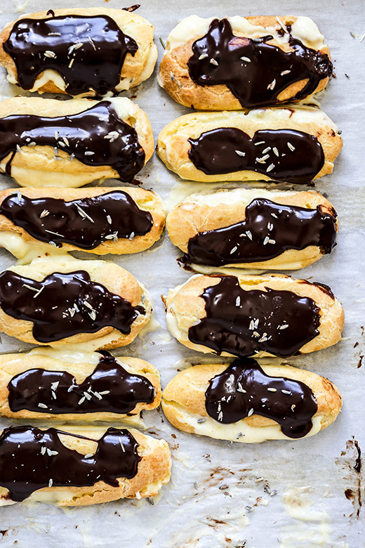 Lavender Éclairs | www.floatingkitchen.net