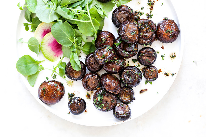 Miso Butter Roasted Mushrooms with Fresh Herbs | www.floatingkitchen.net