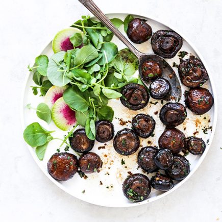 Miso Butter Roasted Mushrooms with Fresh Herbs | www.floatingkitchen.net