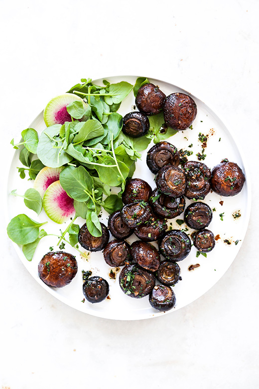 Miso Butter Roasted Mushrooms with Fresh Herbs | www.floatingkitchen.net