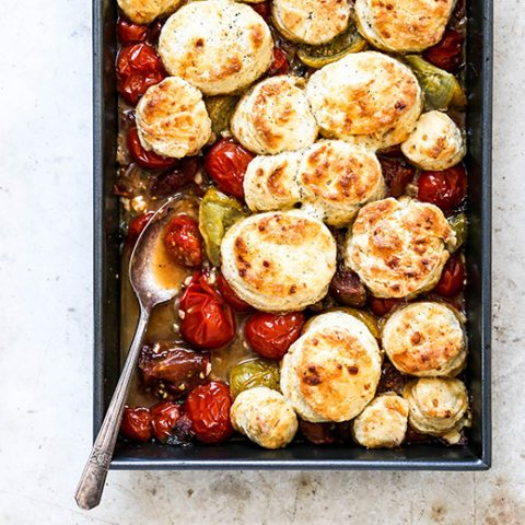 Savory Tomato Cobbler with Blue Cheese Biscuits-image