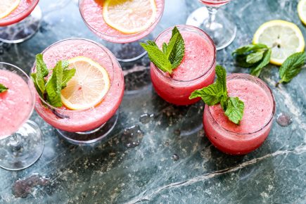 Watermelon Limoncello Prosecco Slushies | www.floatingkitchen.net