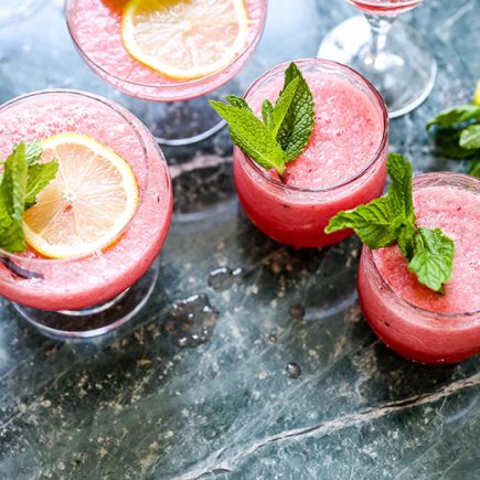 Watermelon Limoncello Prosecco Slushies | www.floatingkitchen.net