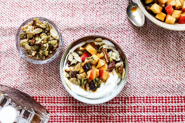 Apple Harvest Yogurt Bowls with Maple-Nut Clusters