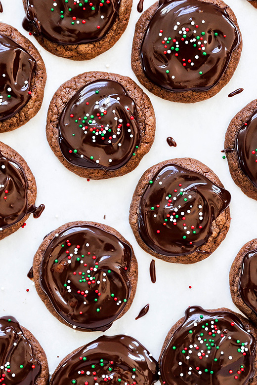 Soft and Chewy Nutella Cookies with Chocolate Ganache | www.floatingkitchen.net